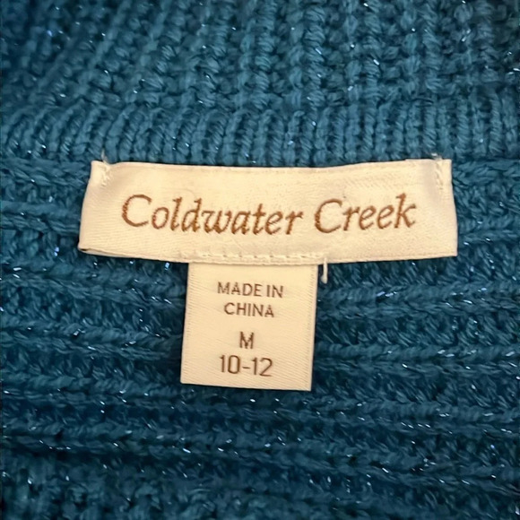 Coldwater Creek | New Hint of Glimmer sparkly sweater Womens size M 10/12 dolman - Picture 4 of 8